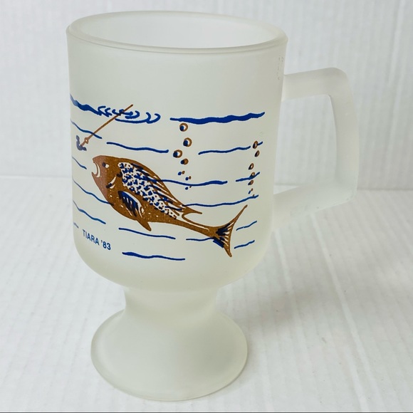 Tiara 1983 fishing Pedestal Coffee Frosted mug - Picture 2 of 6